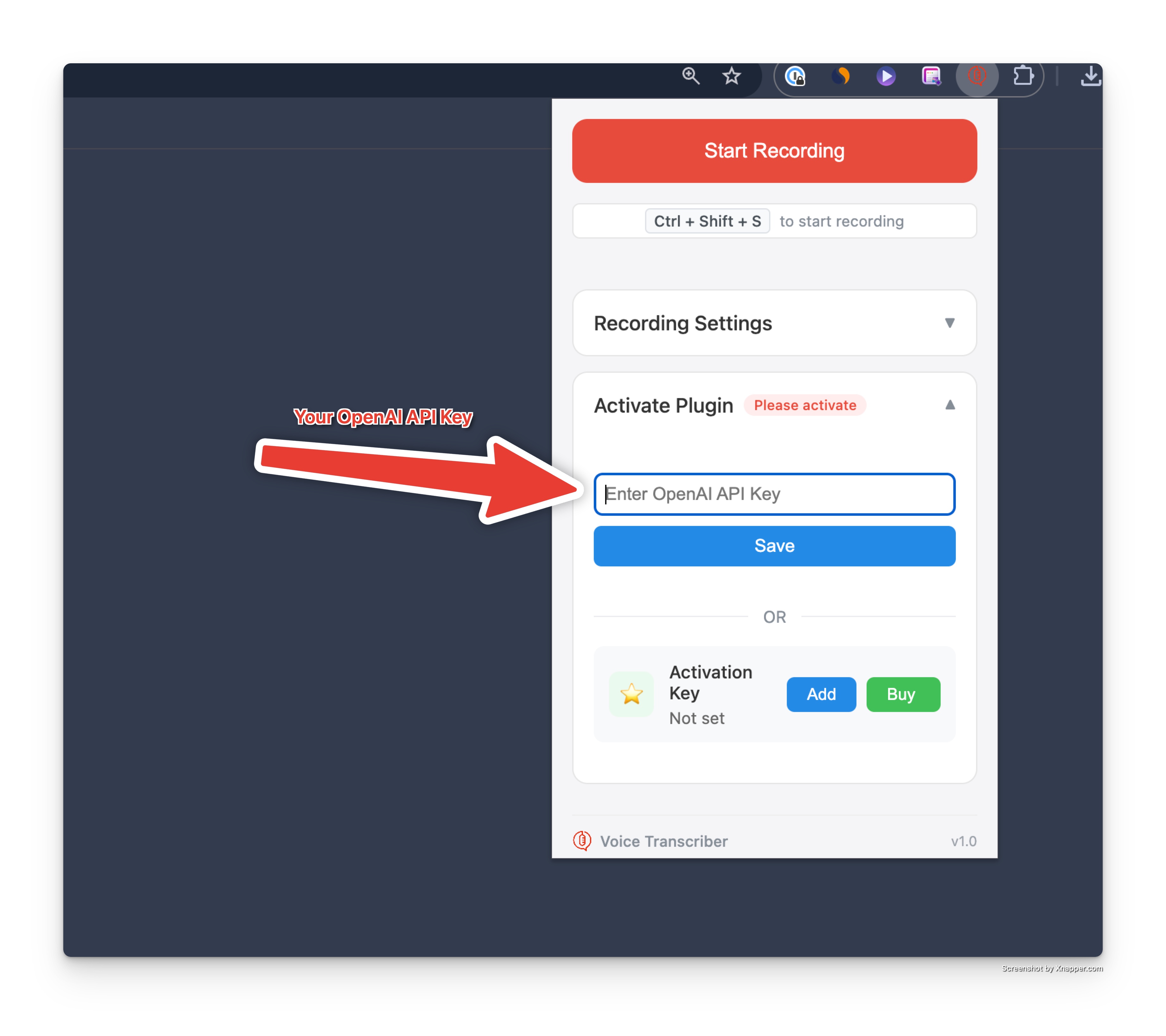 OpenAI API Key Page Screenshot